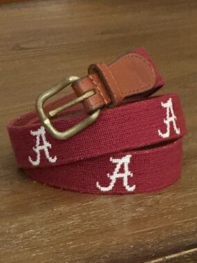 Smathers And Branson University Of Alabama Script A Logo Needlepoint Belt 42
